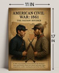The Nation Divided American Civil War Poster PosterGoat