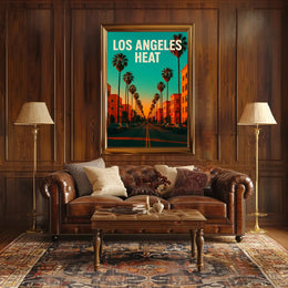 Los Angeles Heat: Vibrant Urban Cityscape Poster