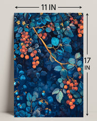 Vibrant Botanical Art: Enchanting Berry and Foliage Poster