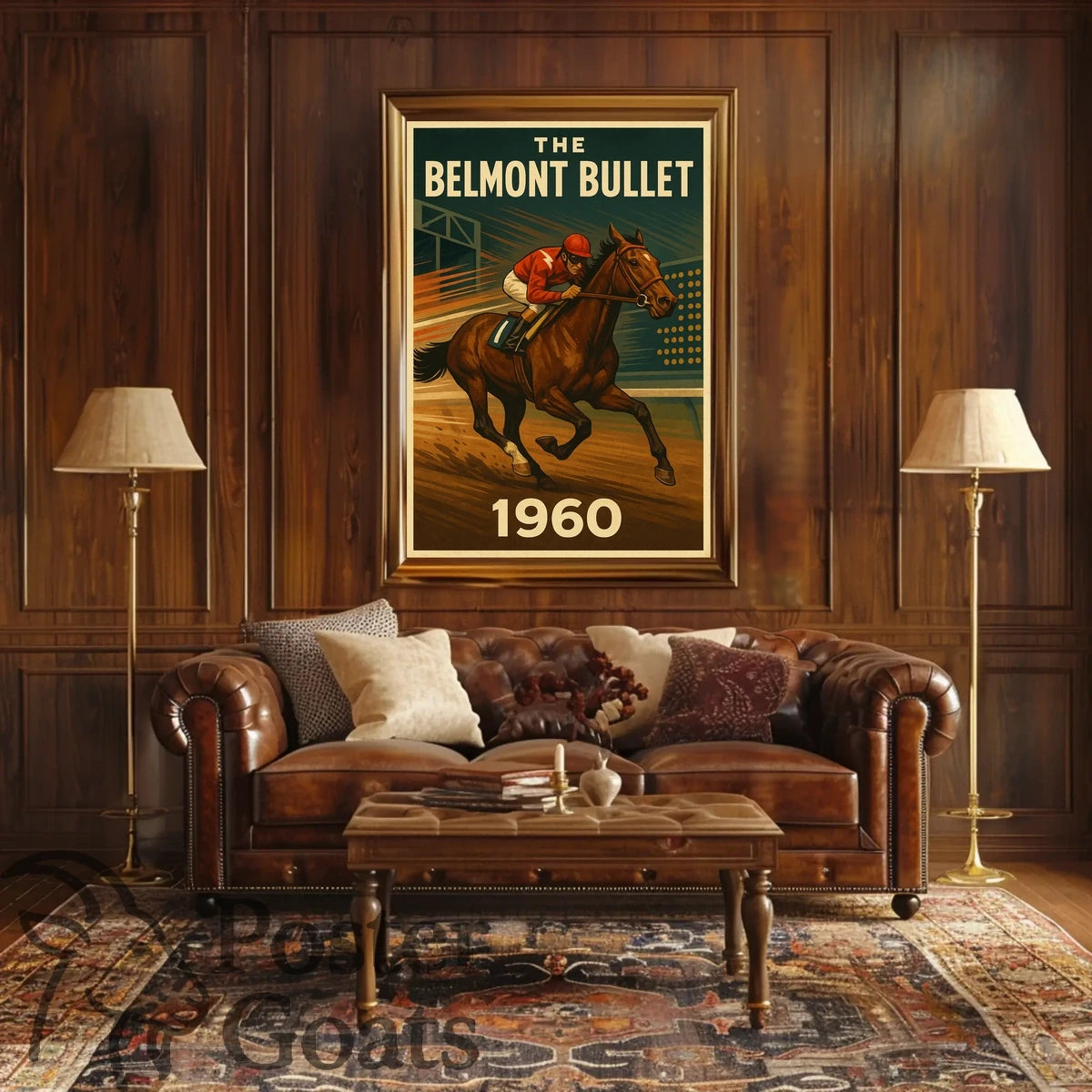Belmont Bullet Vintage Sports Racing Poster