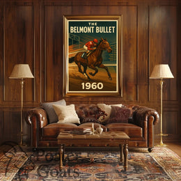 Belmont Bullet Vintage Sports Racing Poster