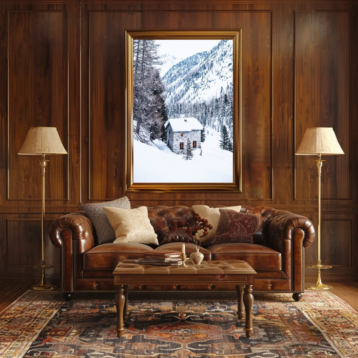 Winter Retreat in the Mountains Poster