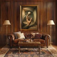 Surreal Hand and Sphere Realistic Geometric Abstract Poster