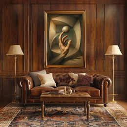Surreal Hand and Sphere Realistic Geometric Abstract Poster