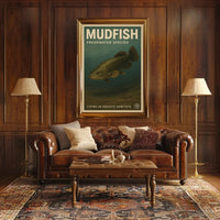 Mudfish Freshwater Illustration Vintage Educational Animal Poster PosterGoat