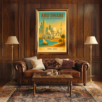 Abu Dhabi Fusion Vintage Travel Art Travel Poster