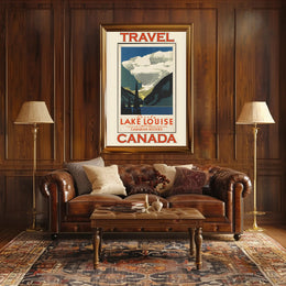 Vintage Lake Louise Travel Poster in Canadian Rockies