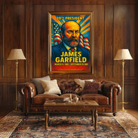 James A. Garfield 20th President of the United States Colorful Comic Book Style Poster
