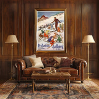 Skiing Rabbits in St. Anton Vintage Travel Poster PosterGoat