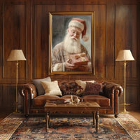 Santa Claus With A Gift Poster