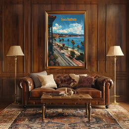 Santa Barbara Sunlit Coastal Travel Poster