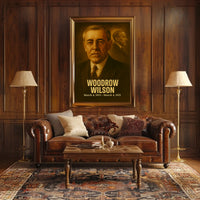 Woodrow Wilson Presidential Poster Vintage Analog Film Aesthetic Wall Art Historical Portrait Print