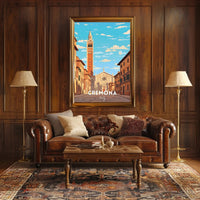 Cremona Cathedral Street Scene Poster
