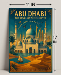 Abu Dhabi Elegance: Modern Meets Vintage Cultural or Heritage Poster
