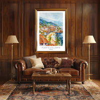 Puerto Vallarta Coastal Watercolor Travel Poster PosterGoat