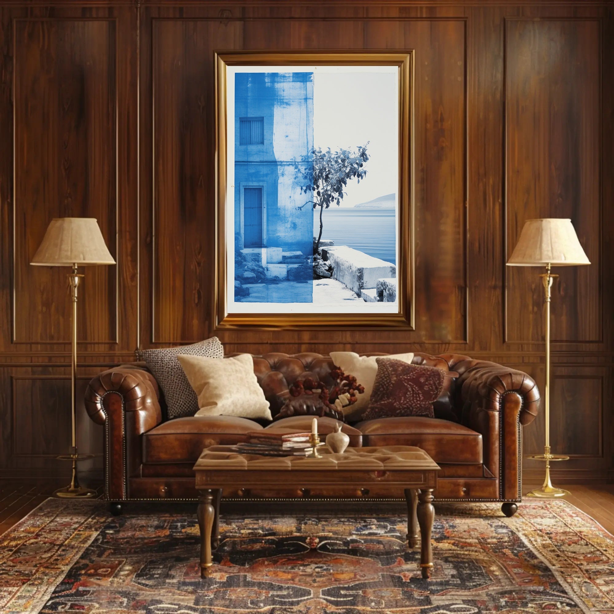 Timeless Blue Mediterranean Serenity Artistic Poster