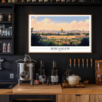 Jerusalem Skyline with Dome of the Rock Cityscape Poster