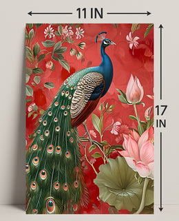 Peacock Elegance: Exotic Animal Art Poster