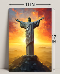 Christ The Redeemer At Sunset Poster
