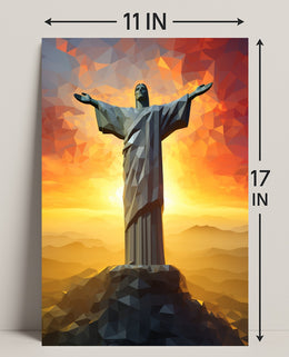 Christ The Redeemer At Sunset Poster