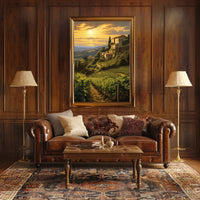 Italian Countryside Vineyard Landscape Travel Poster