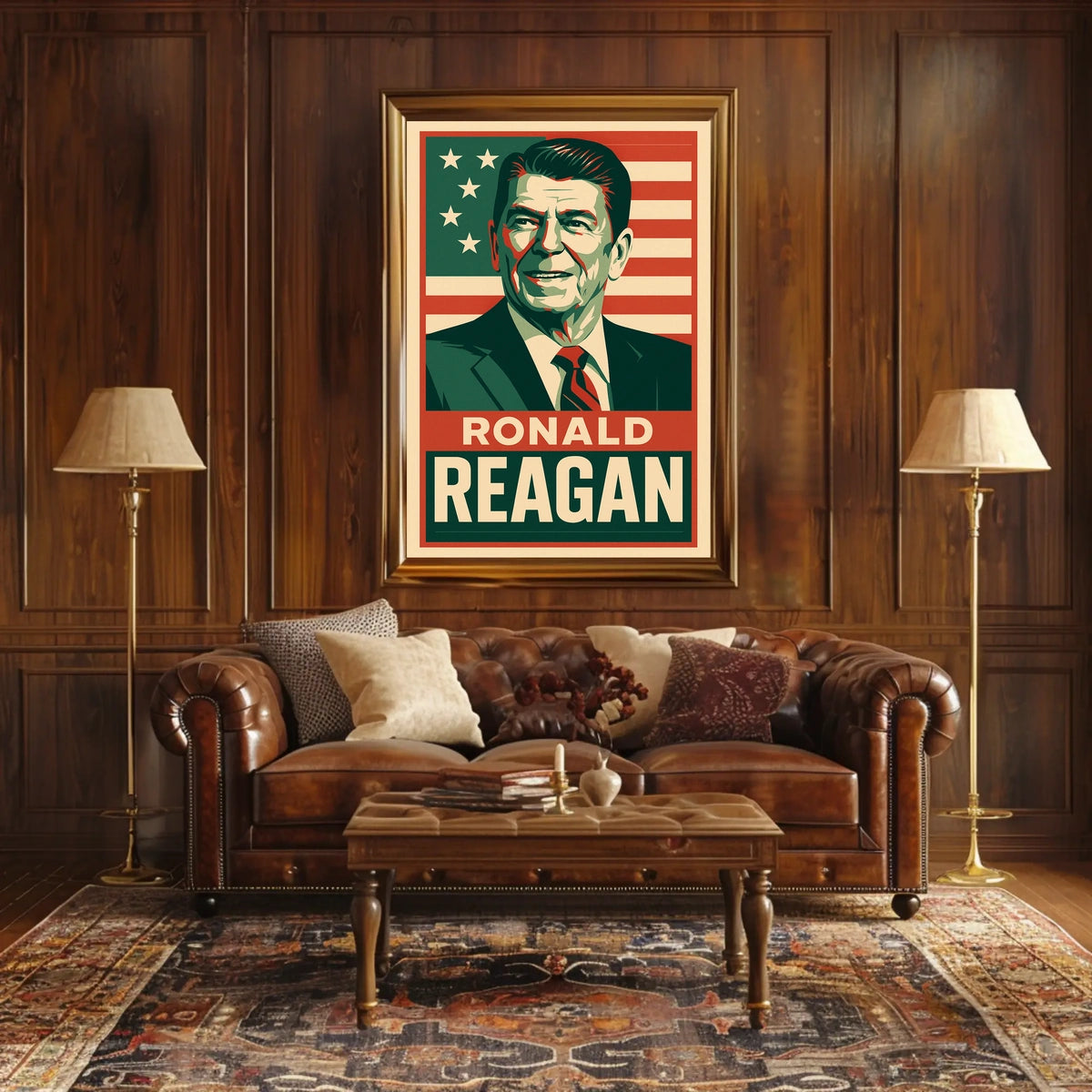 Ronald Reagan Retro Portrait American Nostalgia Poster