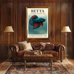 Betta Fish Elegance: Photorealistic Animal Poster