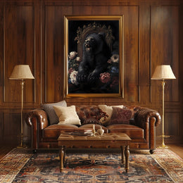Regal Black Bear on Golden Throne Animal Poster PosterGoat