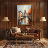 Impressionistic European Canal Scene with Historic Architecture - Urban or Cityscape Poster