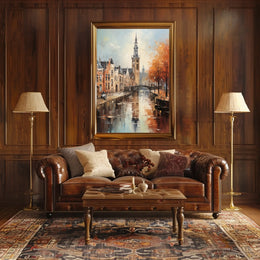 Impressionistic European Canal Scene with Historic Architecture - Urban or Cityscape Poster
