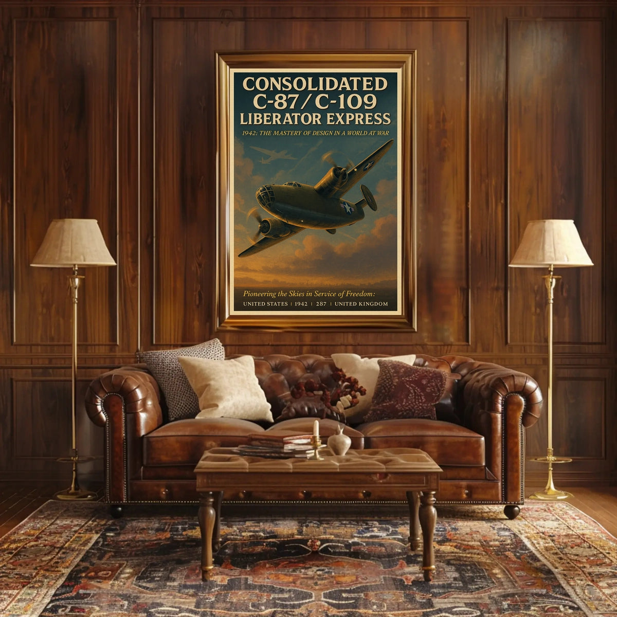 Vintage WWII Liberator Express Aviation Art Poster