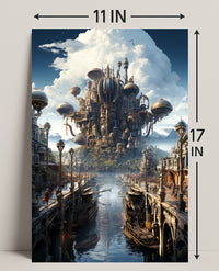 Steampunk Cityscape Poster