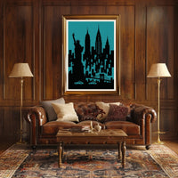 New York City Silhouette Poster Urban Wall Art Decor Gallery