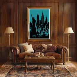 New York City Silhouette Poster Urban Wall Art Decor Gallery