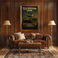 T23 Medium Tank Vintage Military Poster Print