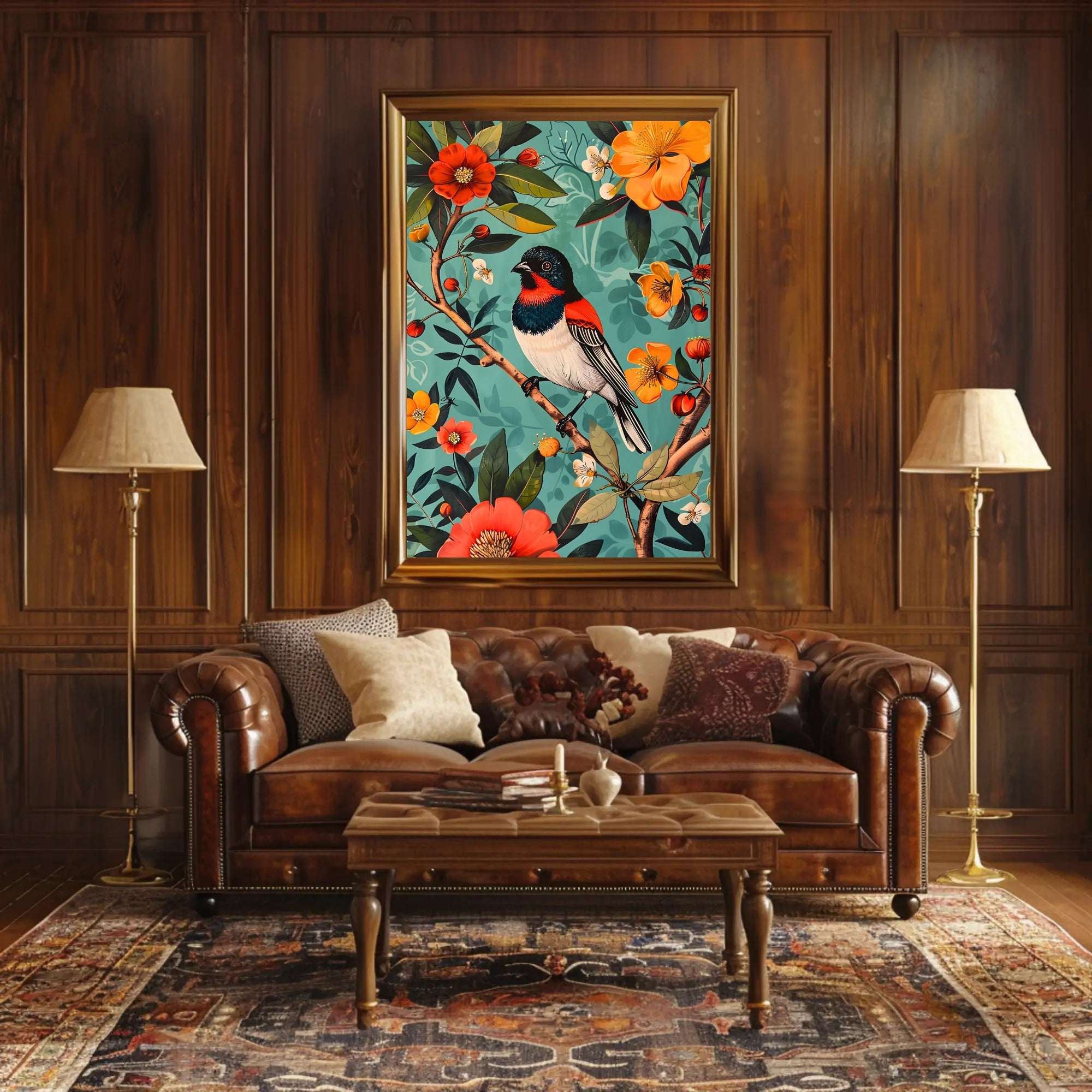 Vibrant Nature Wall Art Print with Flowers