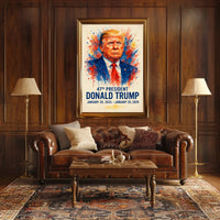 Donald Trump Watercolor Portrait Patriotic Poster