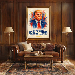 Donald Trump Watercolor Portrait Patriotic Poster
