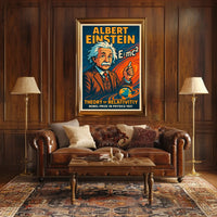 Einstein Nobel Prize Vintage Science Portrait Poster