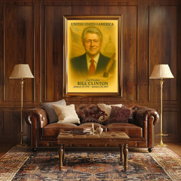 Bill Clinton 42nd President of the United States Vintage Watercolor Poster