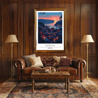 Bergen Sunset View Travel Poster