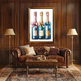 Celebration Bottles Elegant Wall Art Print