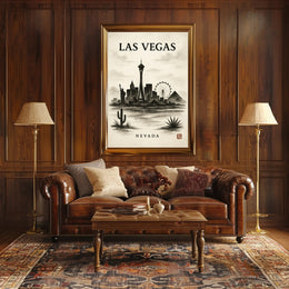 Las Vegas Skyline Artistic Urban Cityscape Poster