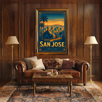 San Jose Skyline Wall Art Poster Modern Travel Print