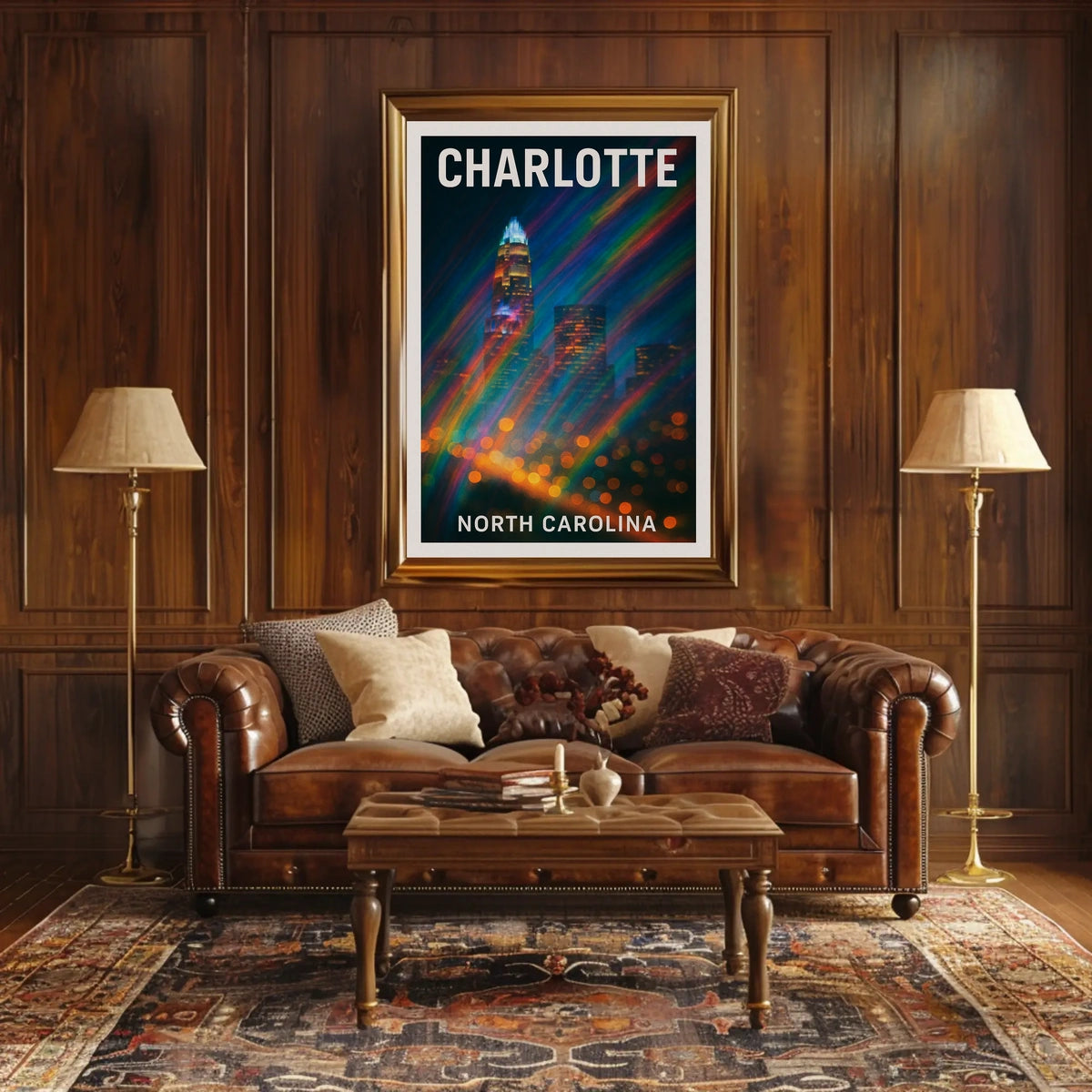 Charlotte Skyline Urban Wanderlust Poster