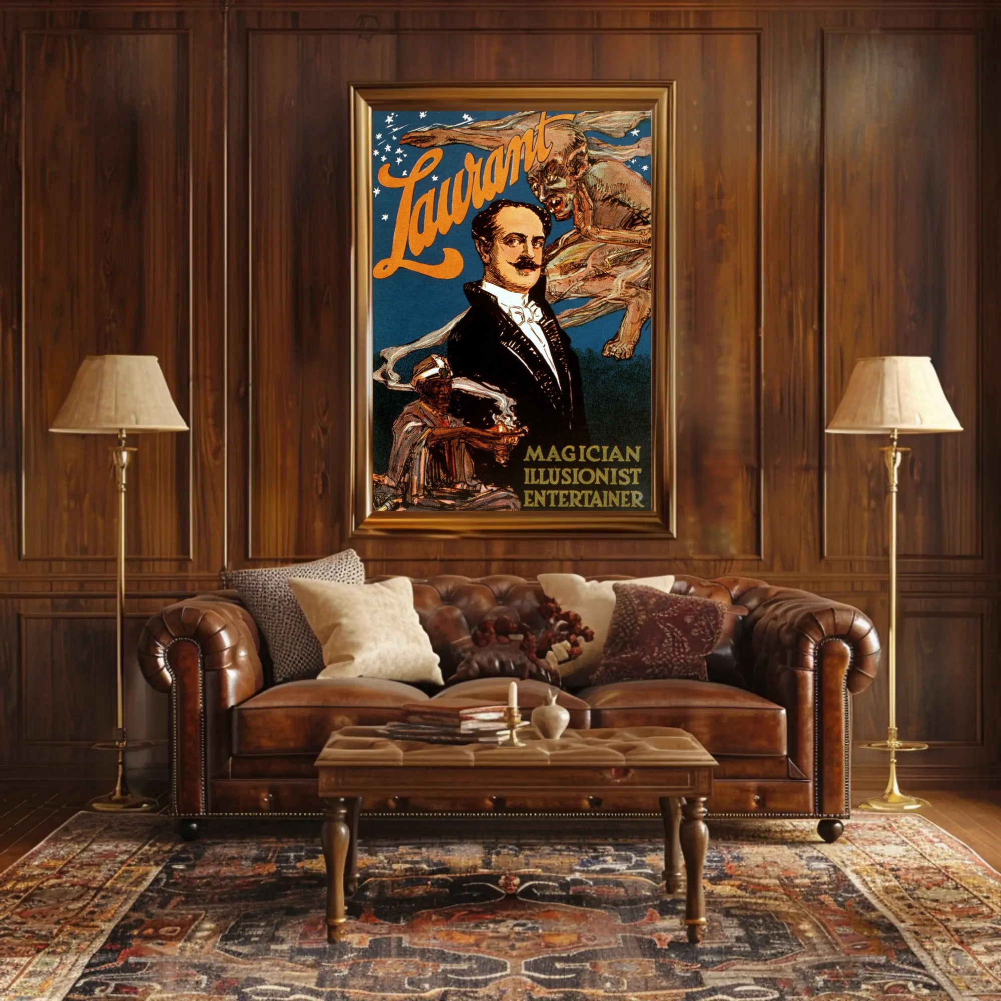 Vintage Magician Laurant Drama Poster - Historical or Cultural Poster