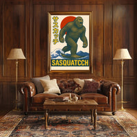 Sasquatch in Retro Style Poster PosterGoat