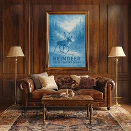 Reindeer Cross-Country Skiing Poster