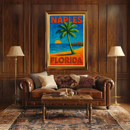Naples Florida Tropical Paradise Poster Wall Art 18x24
