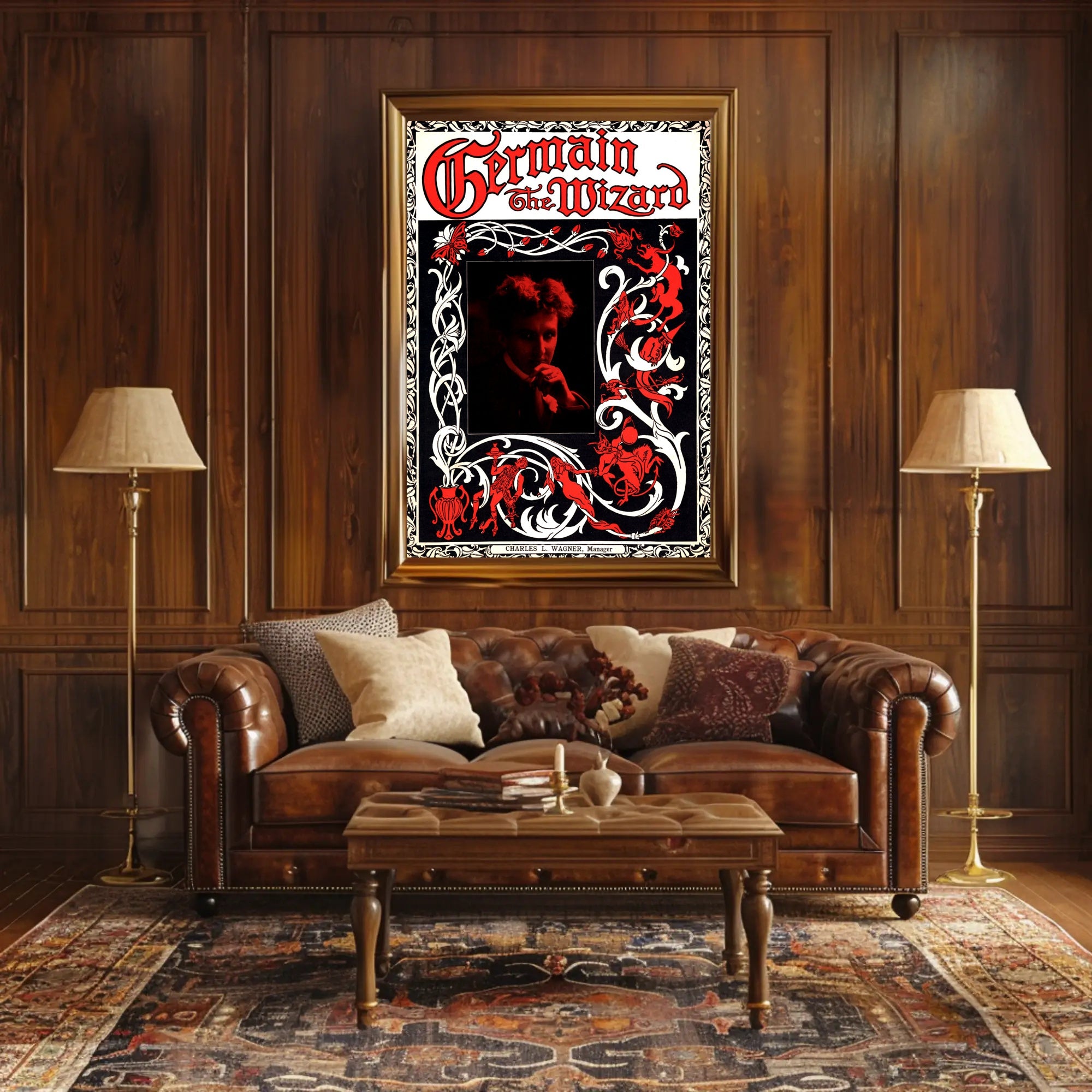 Germain the Wizard Art Nouveau Mystical Poster